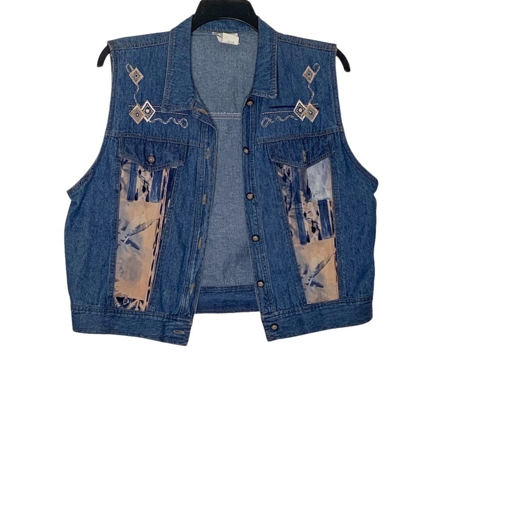 𝅺VINTAGE Saint Germain denim vest. Size L - Picture 3 of 9
